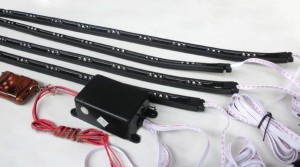 На фото - комплект приборов для подсветки днища автомобиля, electro-chine.ru