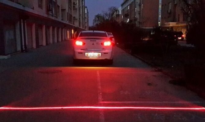 Лазерный стоп сигнал в действии