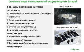 Виды поломок аккумулятора и способы ремонта