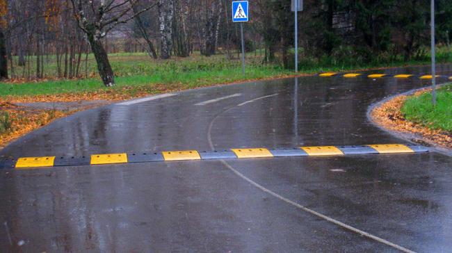Лежачий полицейский на трассе