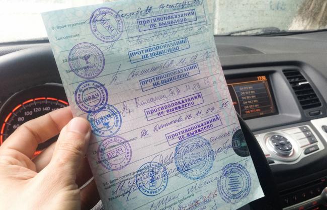 Прохождение медкомиссии на управление ТС