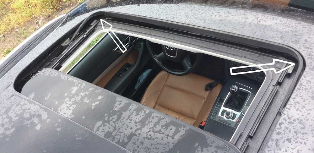 Расположение дренажа в люке автомобиля